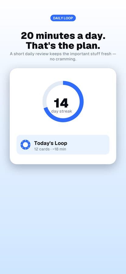 20 minutes a day. That's the plan.